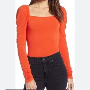 Nwt Something Navy Square Neck Slim Knit Top